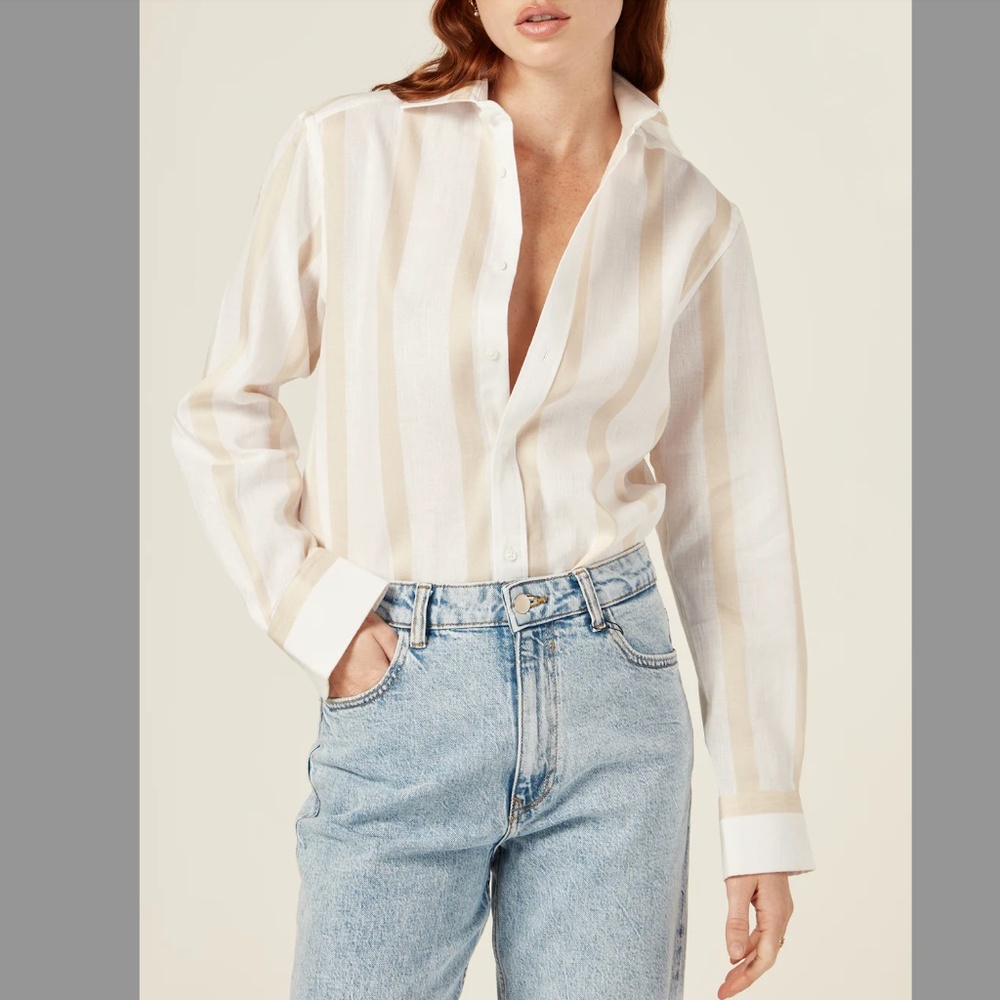 Boyfriend Weave Button Up Shirt